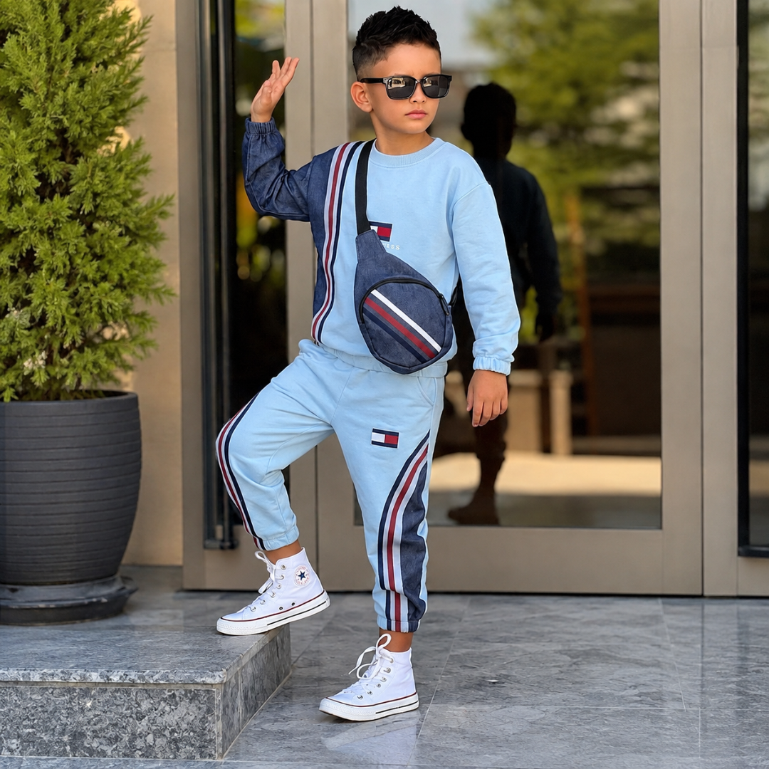 Ensemble 3 Pièces Denim Stripe Boy — Garçon 5-14 Ans