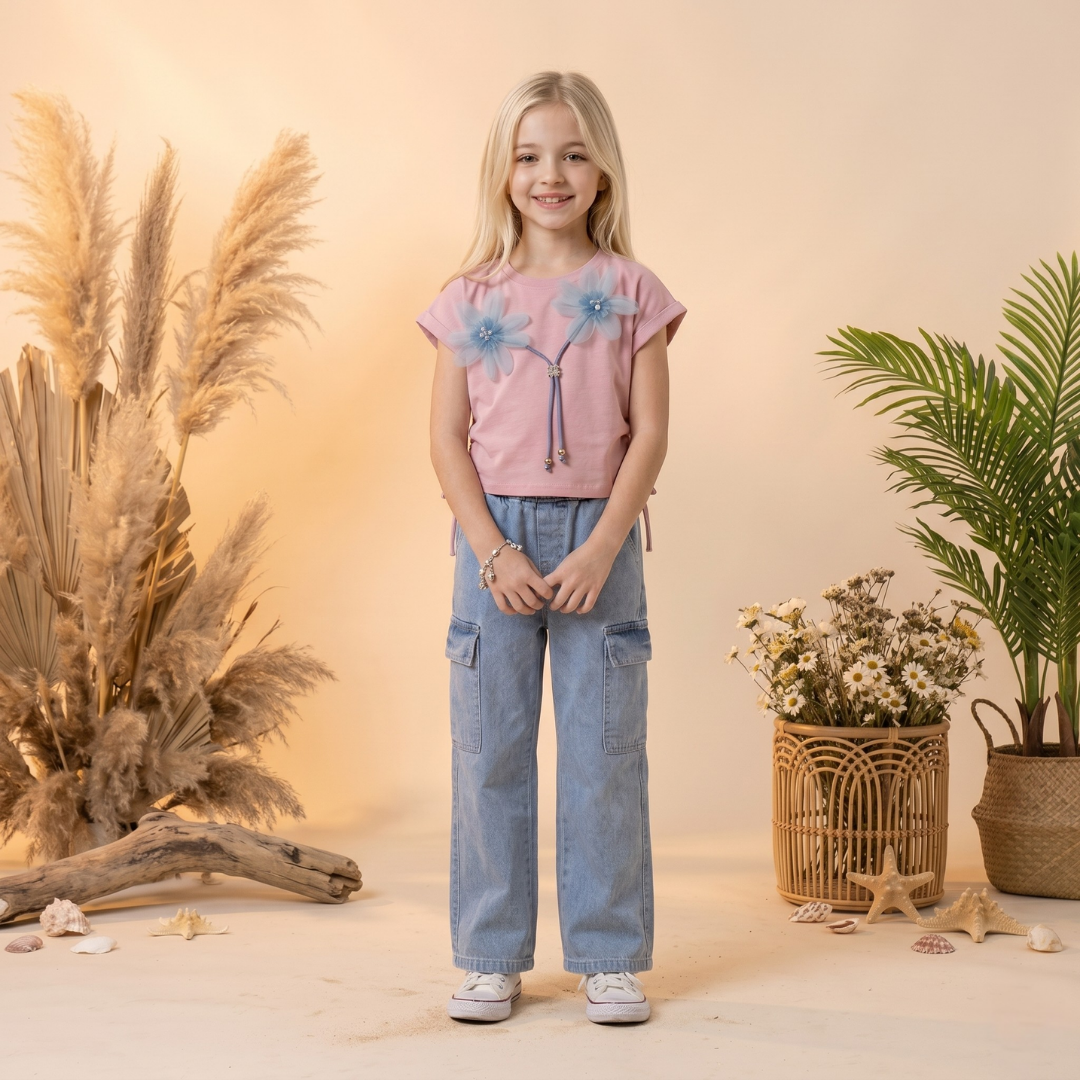 Ensemble 2 Pièces Petal Cargo Girl — Fille 7-10 Ans
