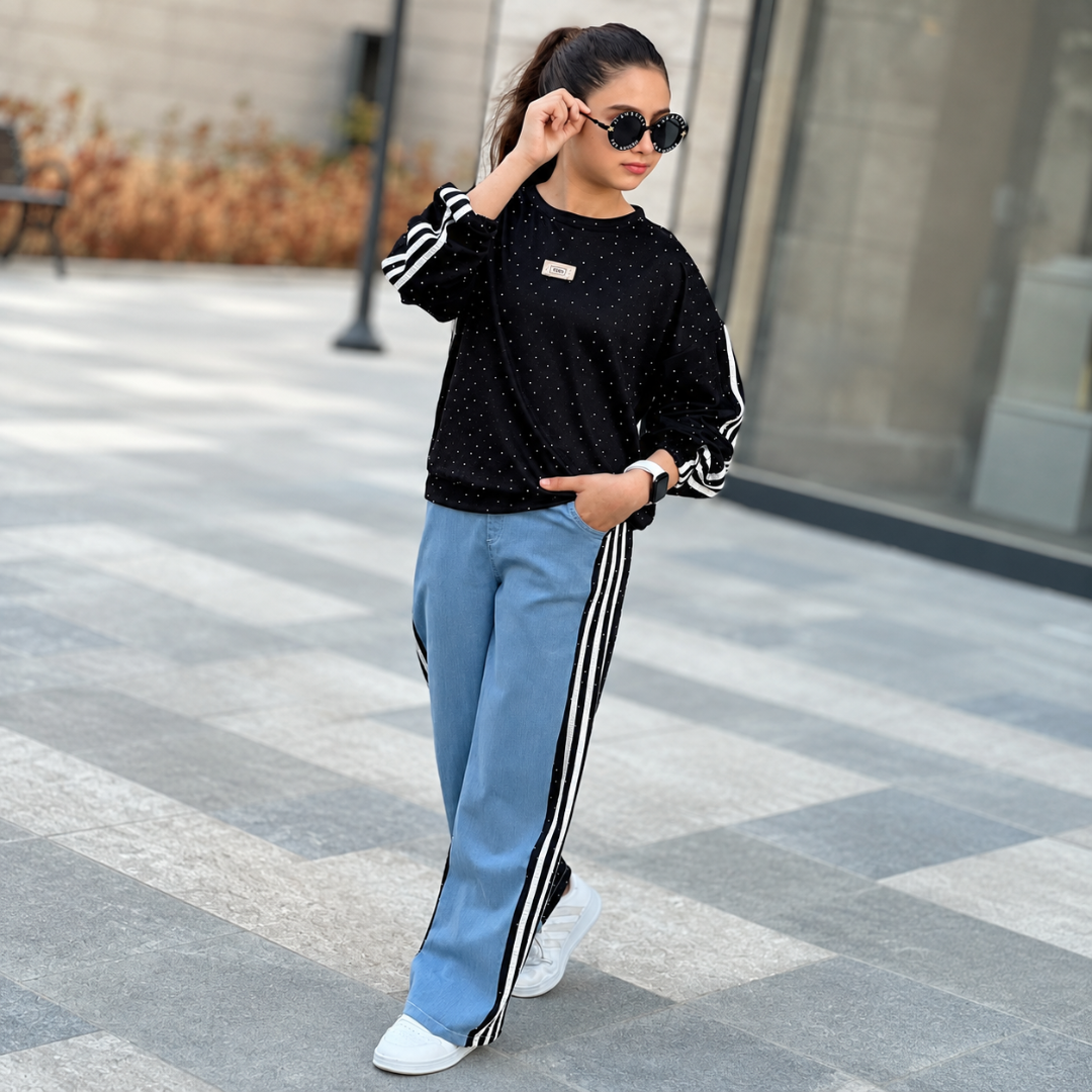 Ensemble 2 Pièces Dotty Wide Leg Girl — Fille 5-14 Ans