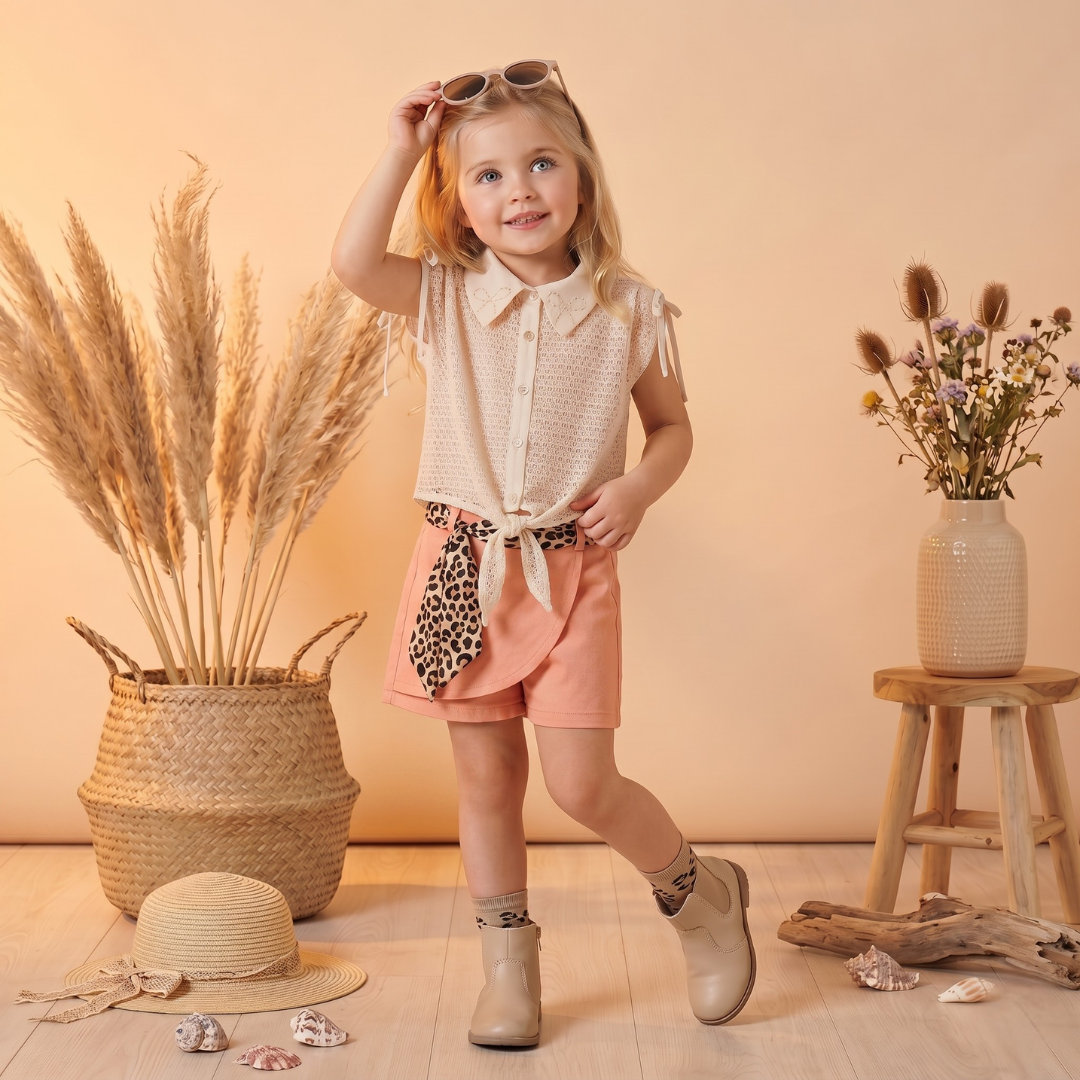 Ensemble 2 Pièces Crochet Safari — Fille 3-6 Ans