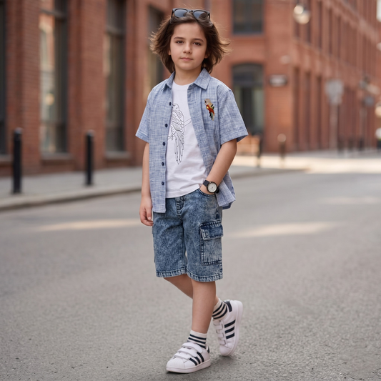 Ensemble 3 Pièces Parrot Linen Boy — Garçon 2-9 Ans