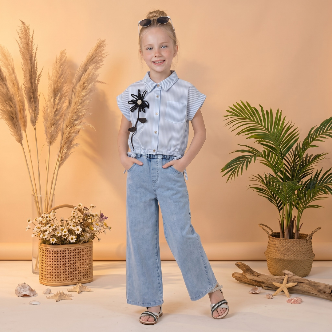 Ensemble 2 Pièces Bloom Stripe Girl — Fille 7-10 Ans