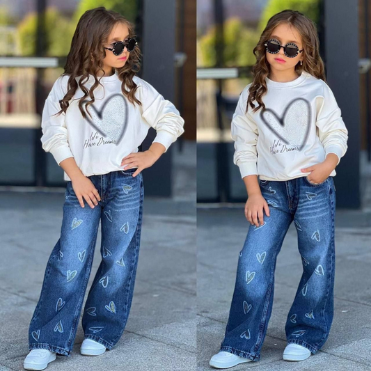 Ensmeble Cream & Denim