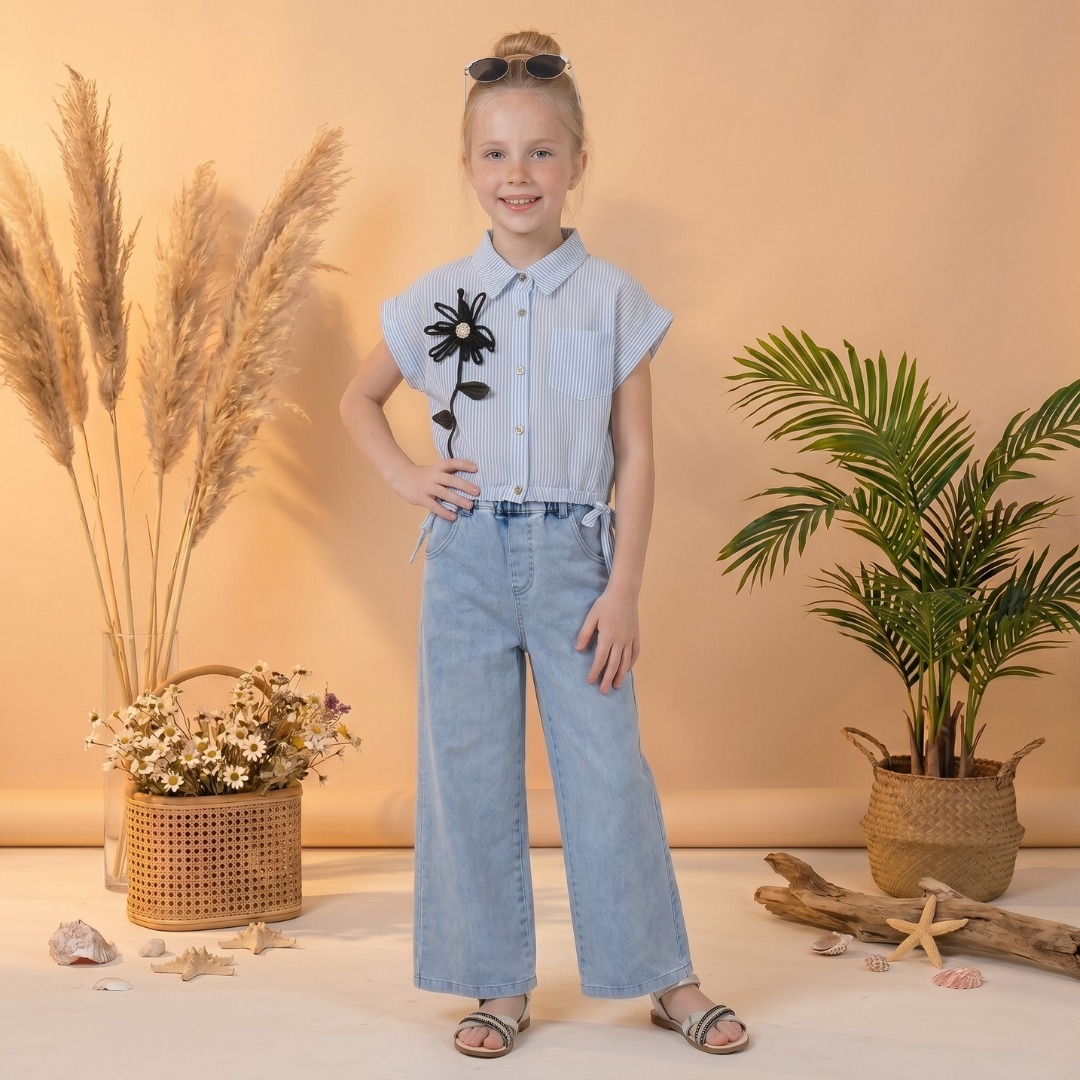 Ensemble 2 Pièces Bloom Stripe Girl — Fille 7-10 Ans