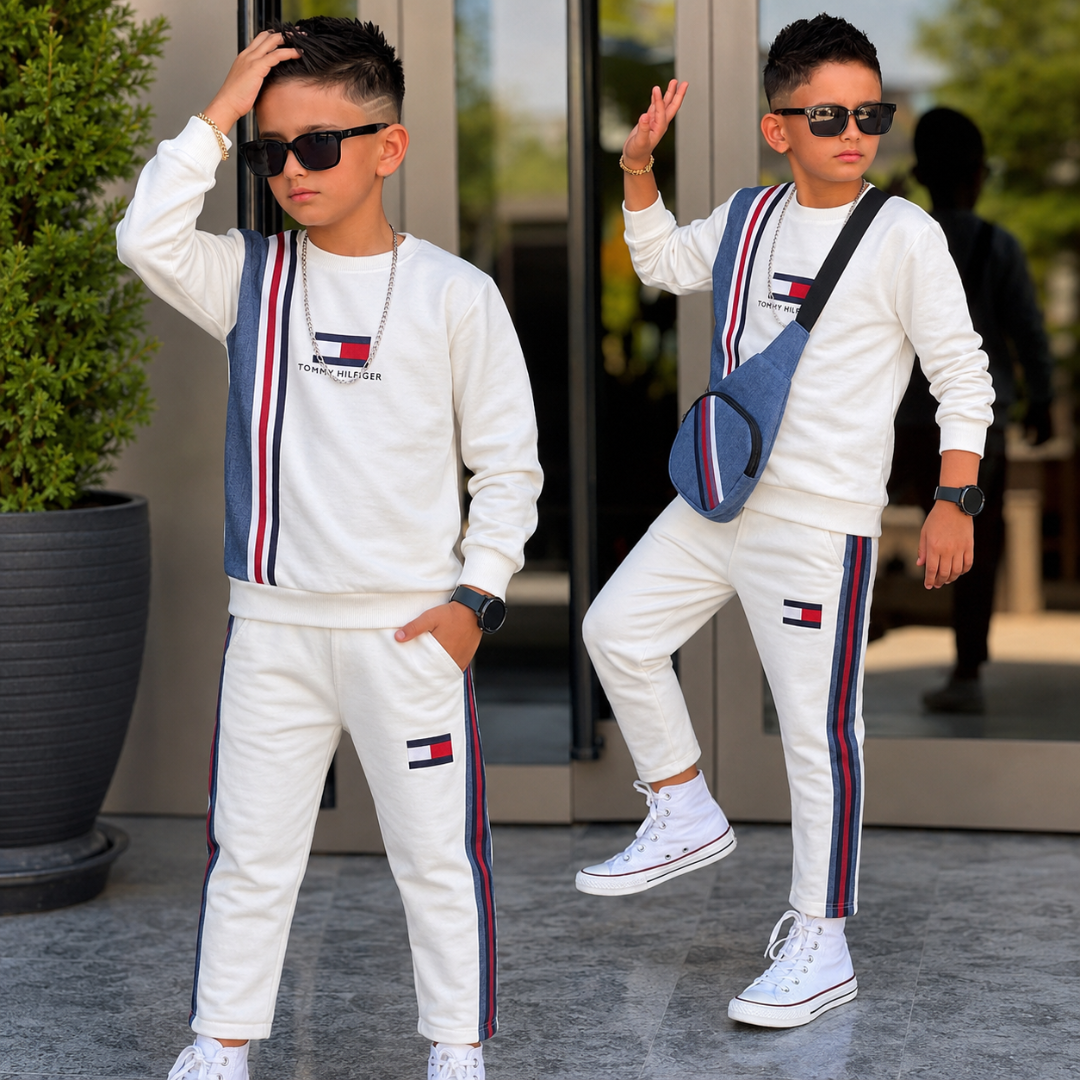 Ensemble 3 Pièces Denim Stripe Boy — Garçon 5-14 Ans
