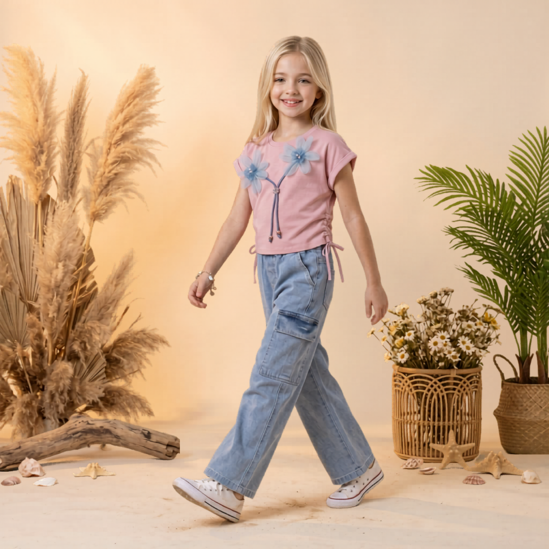 Ensemble 2 Pièces Petal Cargo Girl — Fille 7-10 Ans