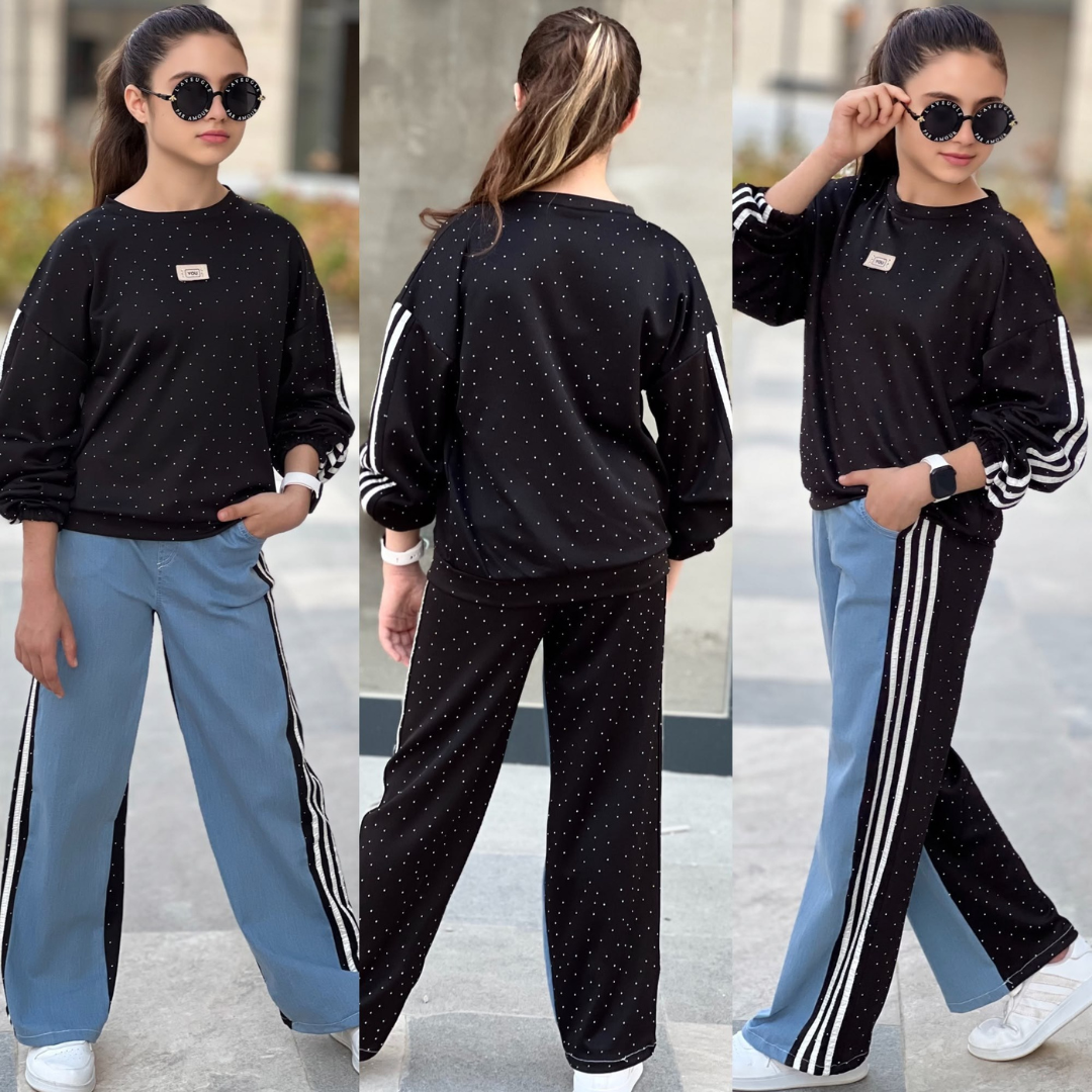 Ensemble 2 Pièces Dotty Wide Leg Girl — Fille 5-14 Ans