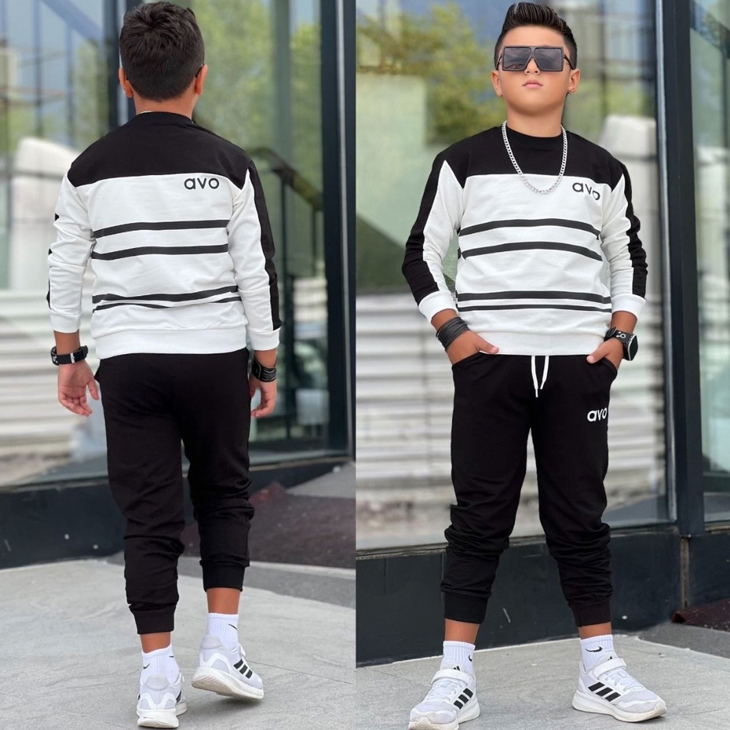 Ensemble 2 Pièces Avo Stripe — Garçon 8-16 Ans