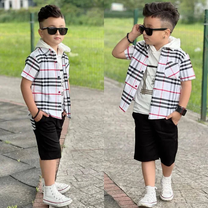 Ensemble 3 Pièces Preppy Check Boy — Garçon 3-10 Ans