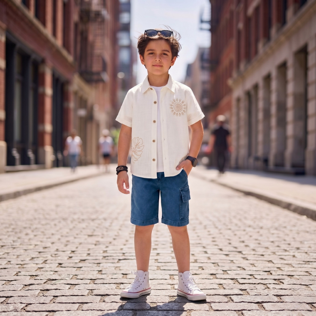 Ensemble 2 Pièces Tropic Linen Boy — Garçon 2-9 Ans