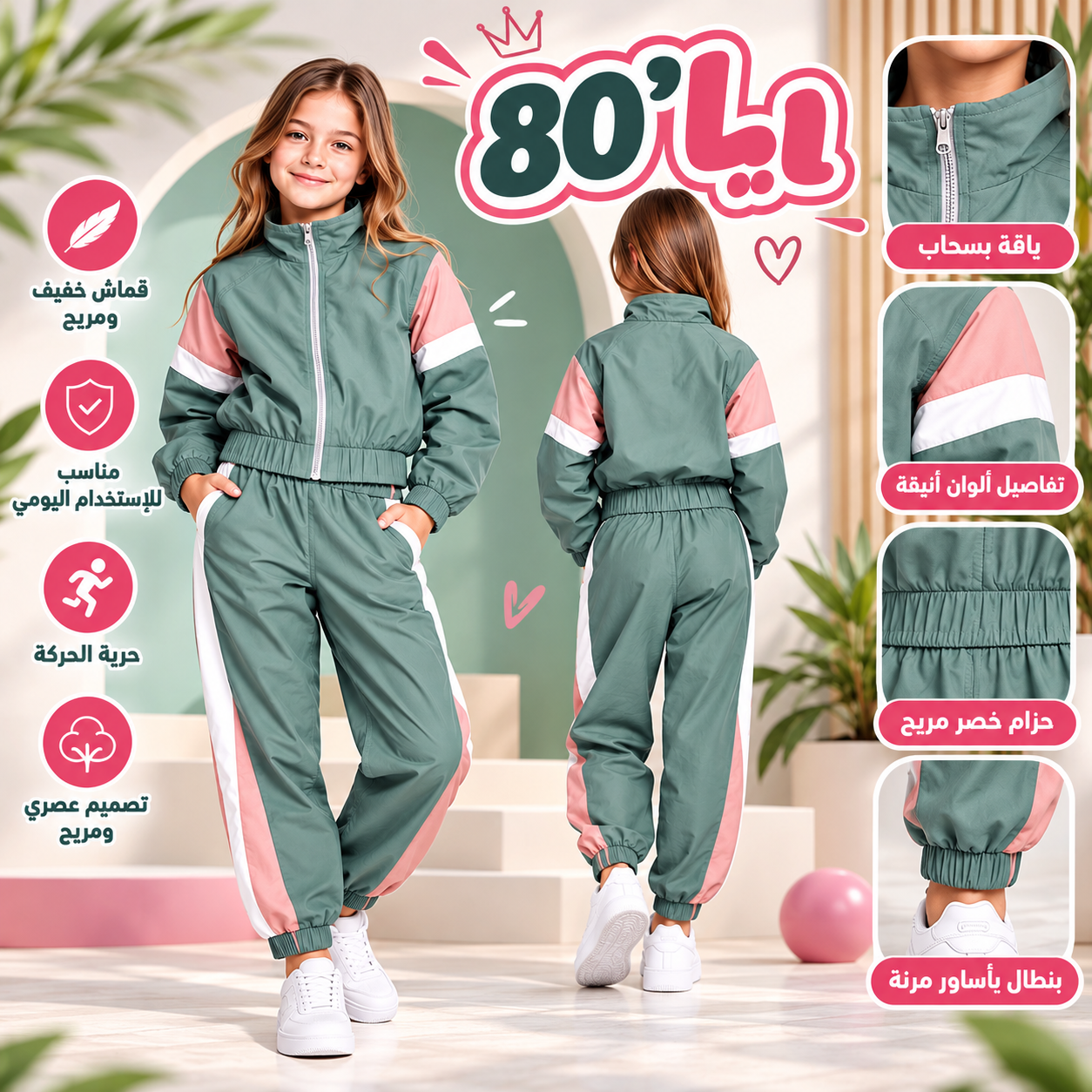 Ensemble 2 Pièces Rétro 80 — Fille 10-16 Ans