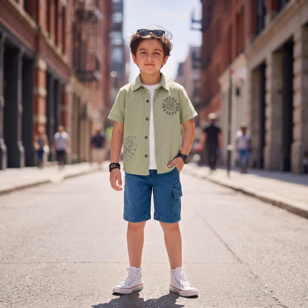Ensemble 2 Pièces Tropic Linen Boy — Garçon 2-9 Ans