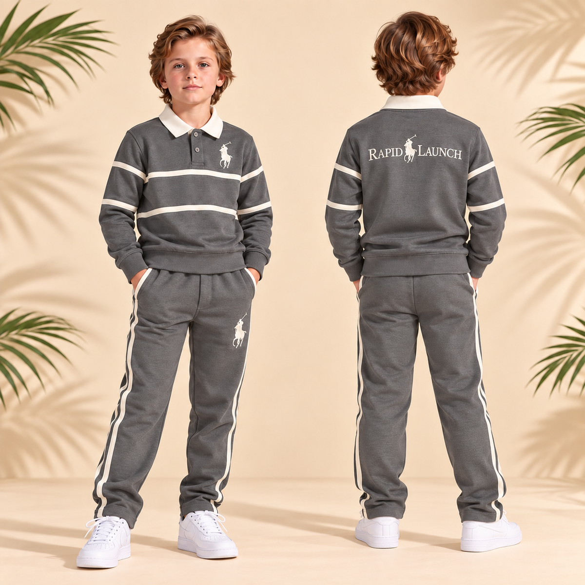 Ensemble 2 Pièces Rugby Stripe — Garçon 6-14 Ans