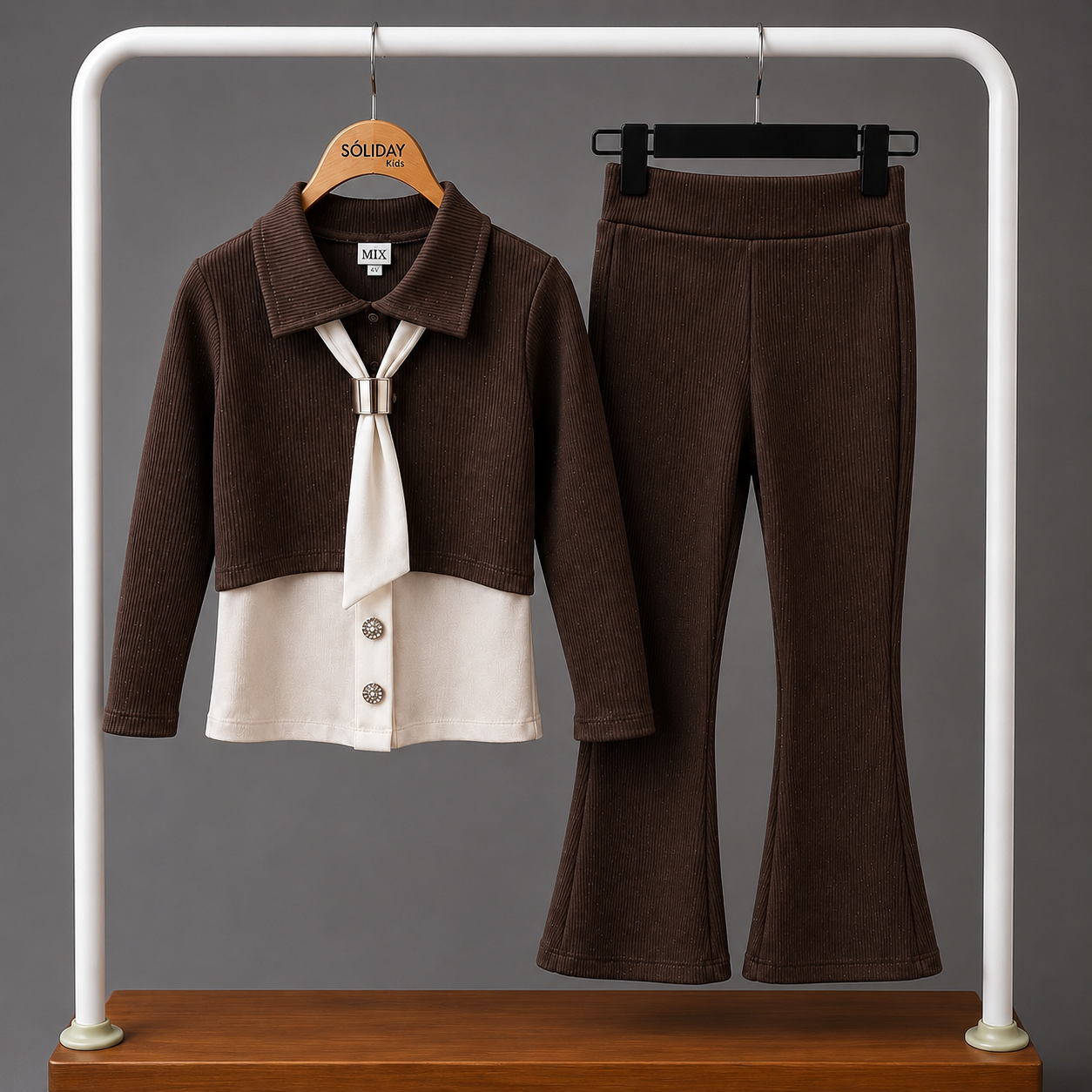 Ensemble 3 Pièces Chic Tie Flare Girl — Fille 4-12 Ans