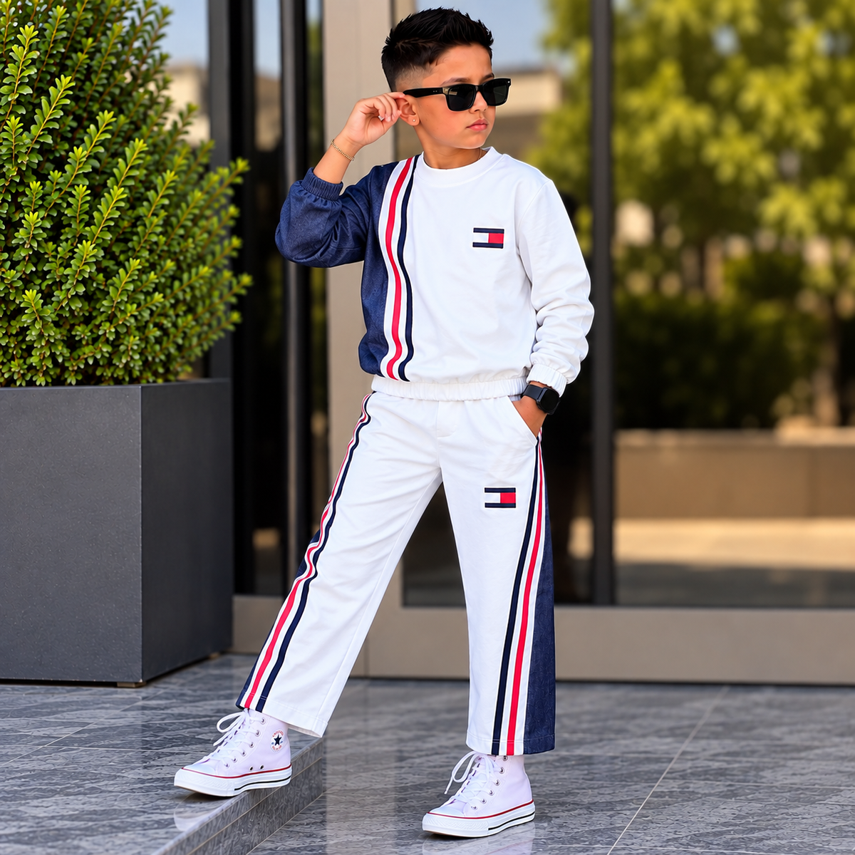 Ensemble 3 Pièces Denim Stripe Boy — Garçon 5-14 Ans