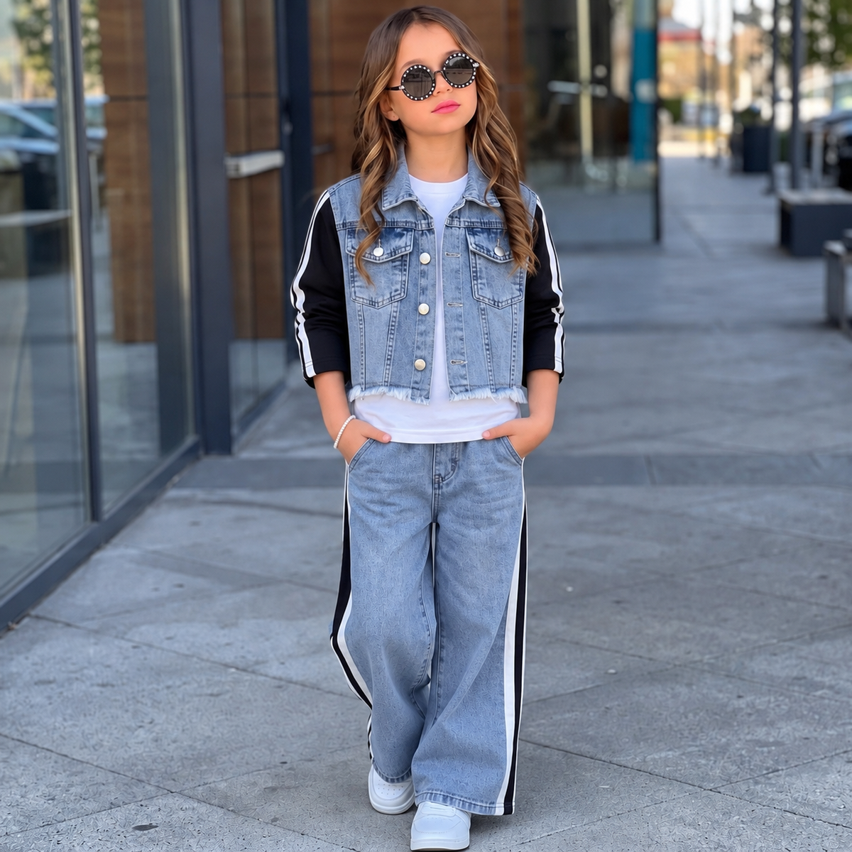 Ensemble 3 Pièces Denim Street Trio — Fille 4-12 Ans