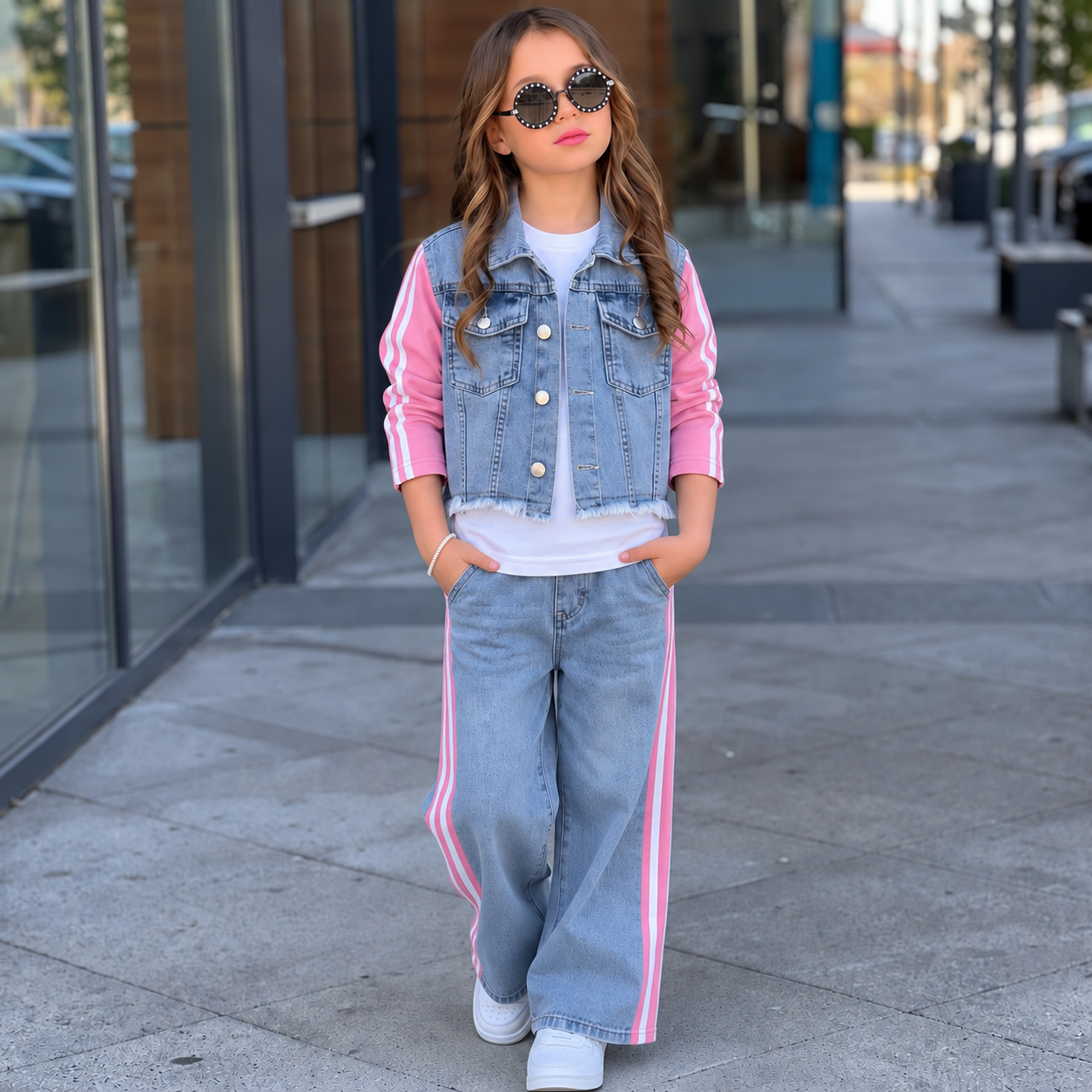 Ensemble 3 Pièces Denim Street Trio — Fille 4-12 Ans