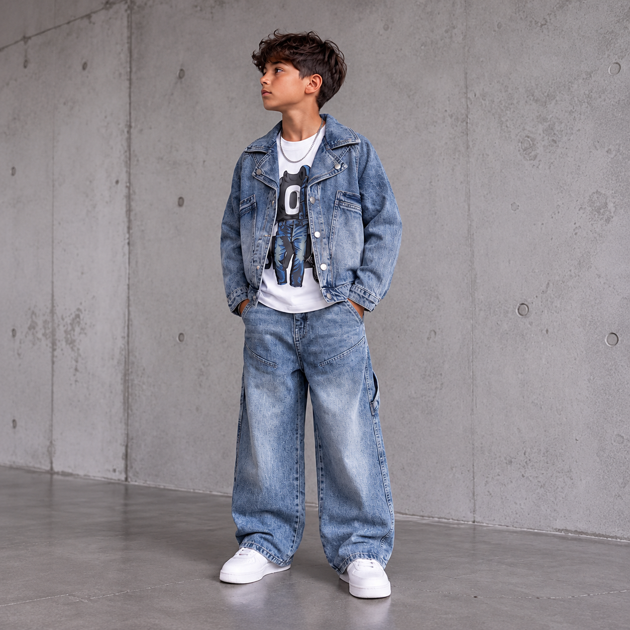 Ensemble 3 Pièces Denim Street Style — Garçon 4-12 Ans