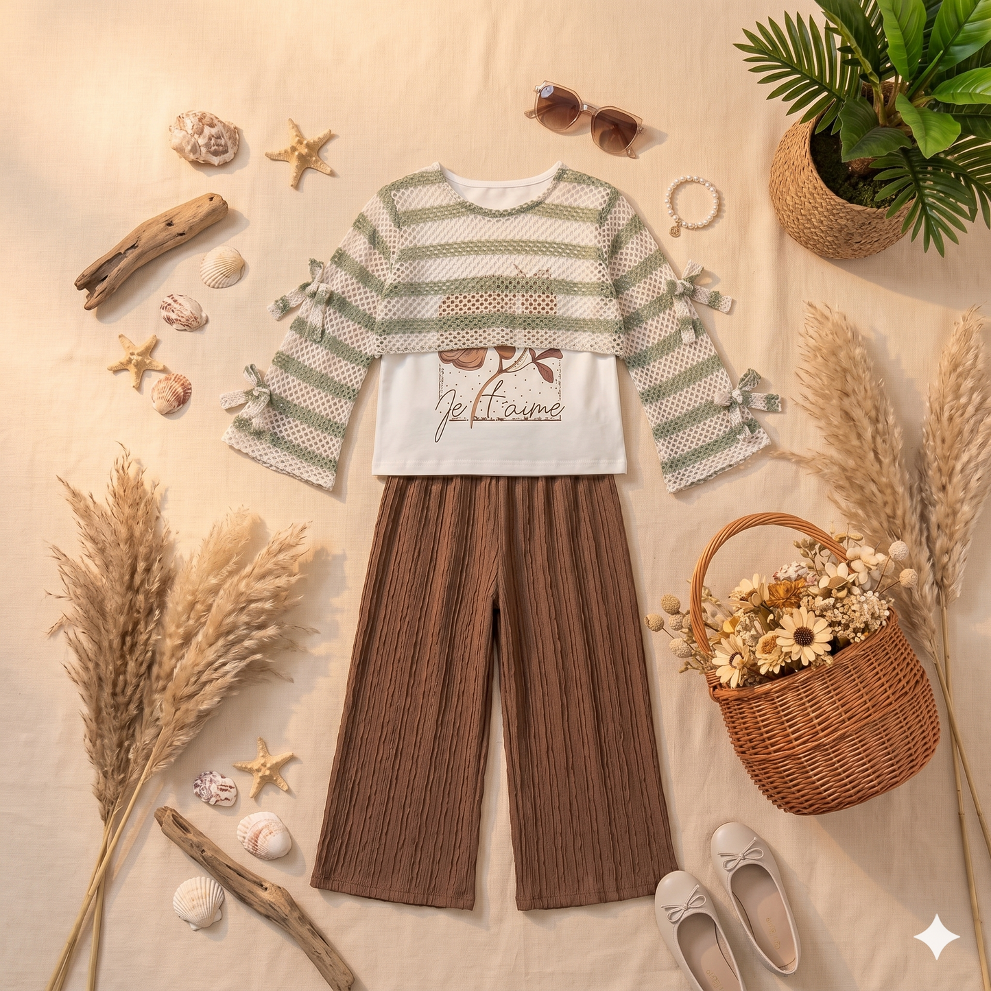Ensemble 3 Pièces Je t'aime — Fille 6-9 Ans