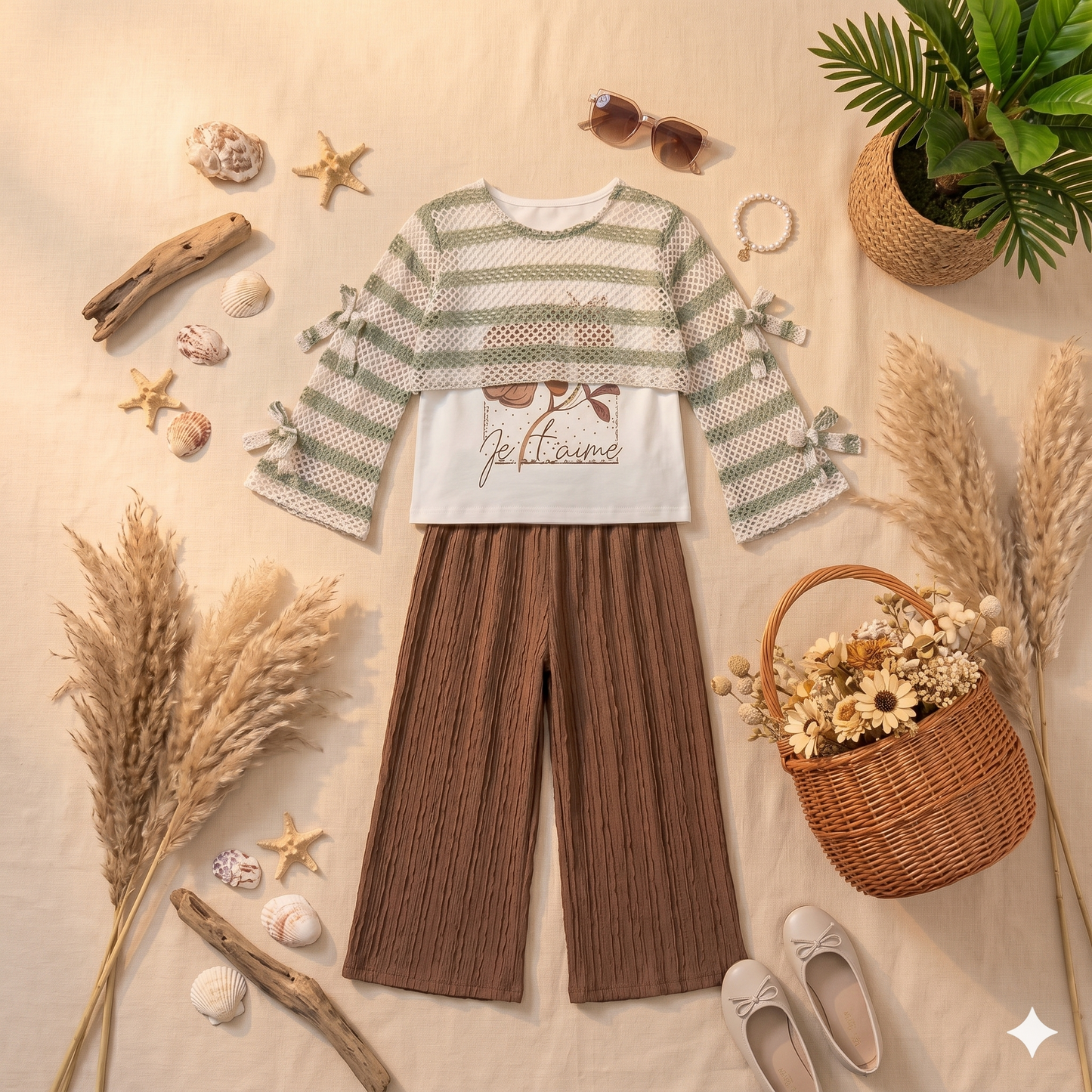 Ensemble 3 Pièces Je t'aime — Fille 6-9 Ans