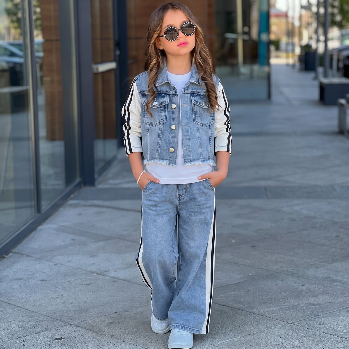 Ensemble 3 Pièces Denim Street Trio — Fille 4-12 Ans