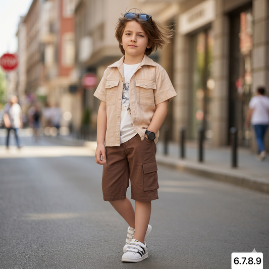 Ensemble 3 Pièces Safari Cargo Boy — Garçon 6-9 Ans