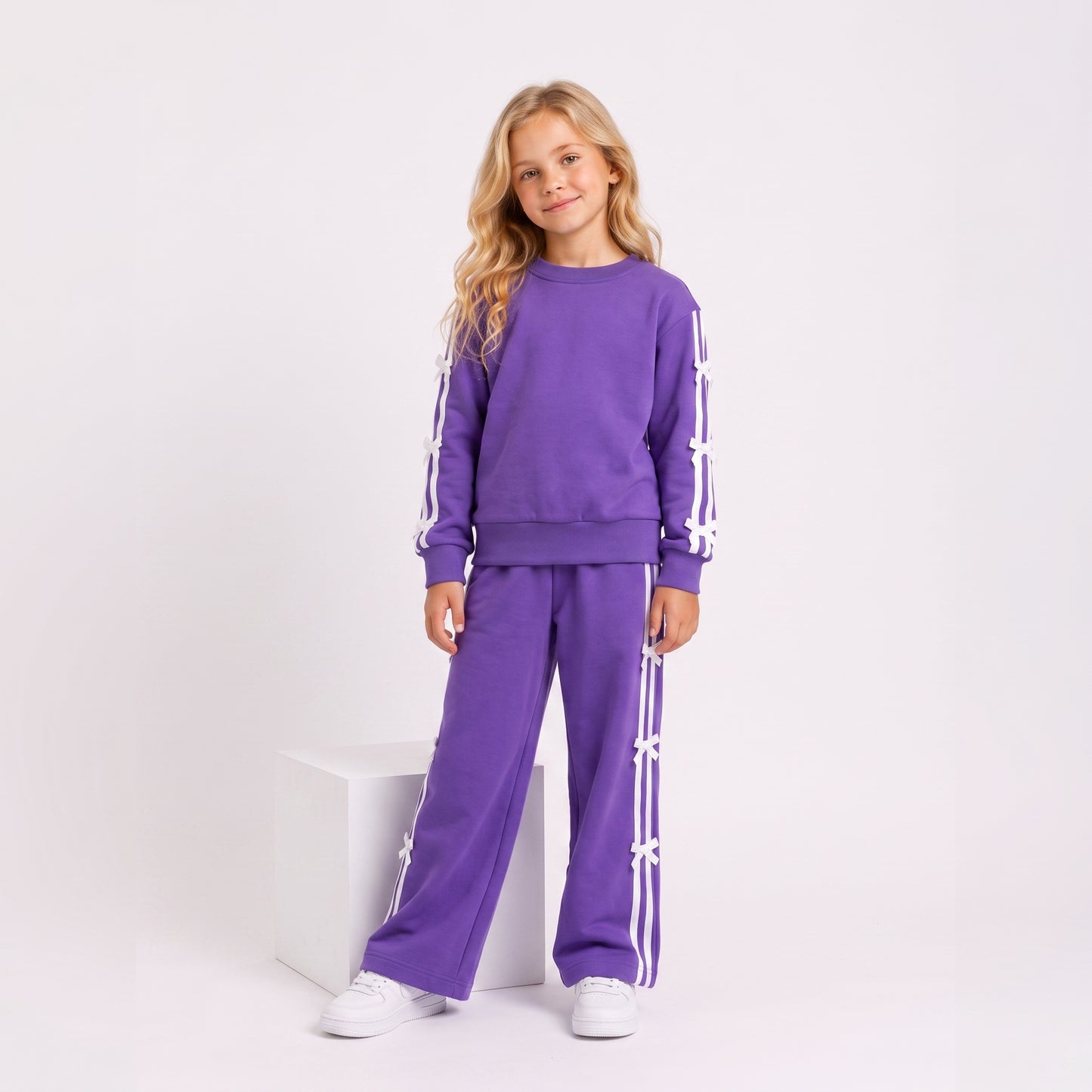 Ensemble 2 Pièces Ribbon Bow Girl — Fille 3-12 Ans