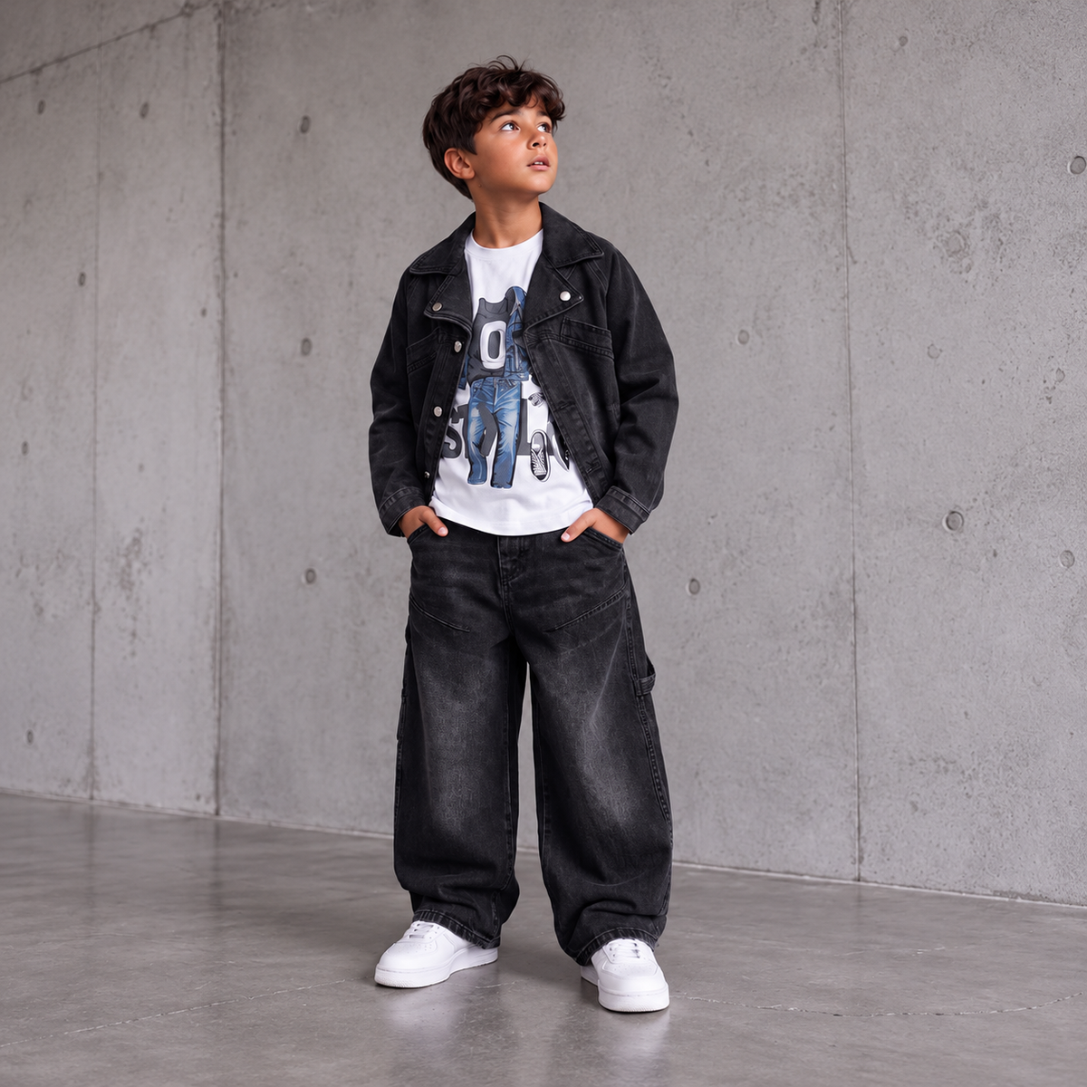 Ensemble 3 Pièces Denim Street Style — Garçon 4-12 Ans
